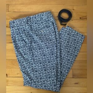 Calvin Klein Patterned Blue and White Dress Pant